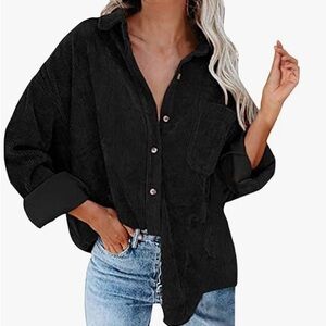 2X Oversized Corduroy Button Down Shirt, NWT
